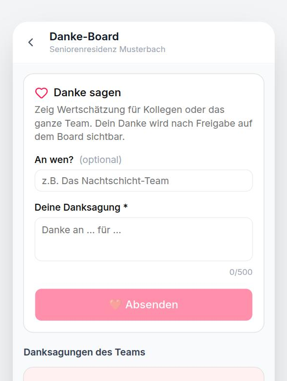 DankeBoard in der App
