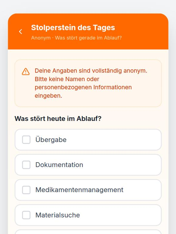 Stolperstein des Tages in der App